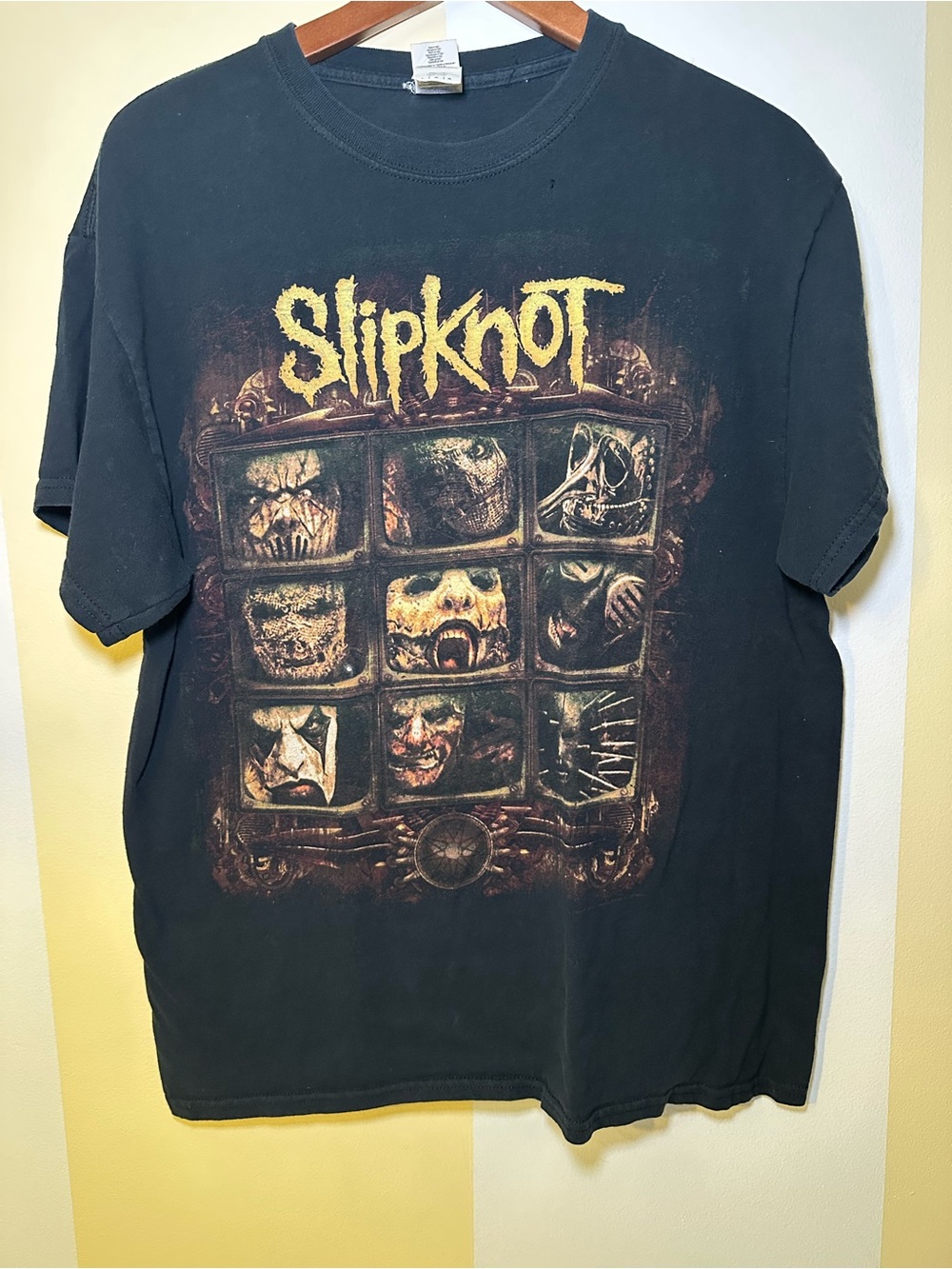 Slipknot 2016 Summer Tour Band Shirt Men's Large L Mask Grid Double Sided Merch